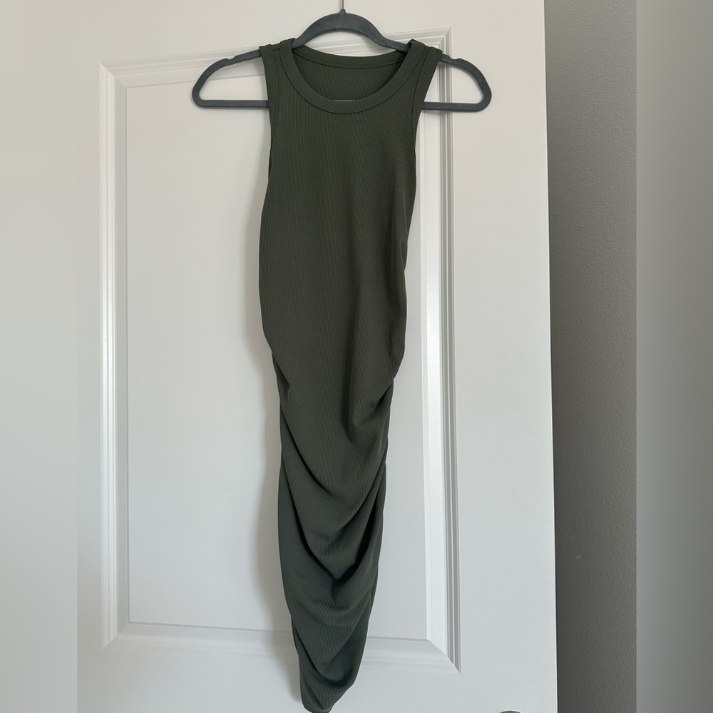 Green ruched dress